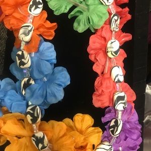 Vintage-like Boho Black & White Tye Dye Like Handmade Necklace